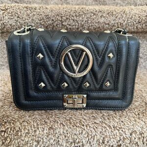 Valentino by Mario Valentino Black Leather Shoulder Bag